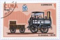 (1986-039) Марка Куба "США 1829"    Локомотивы III Θ