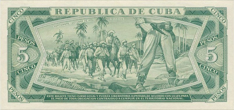 (№1961P-95a) Банкнота Куба 1961 год &quot;5 Pesos&quot;