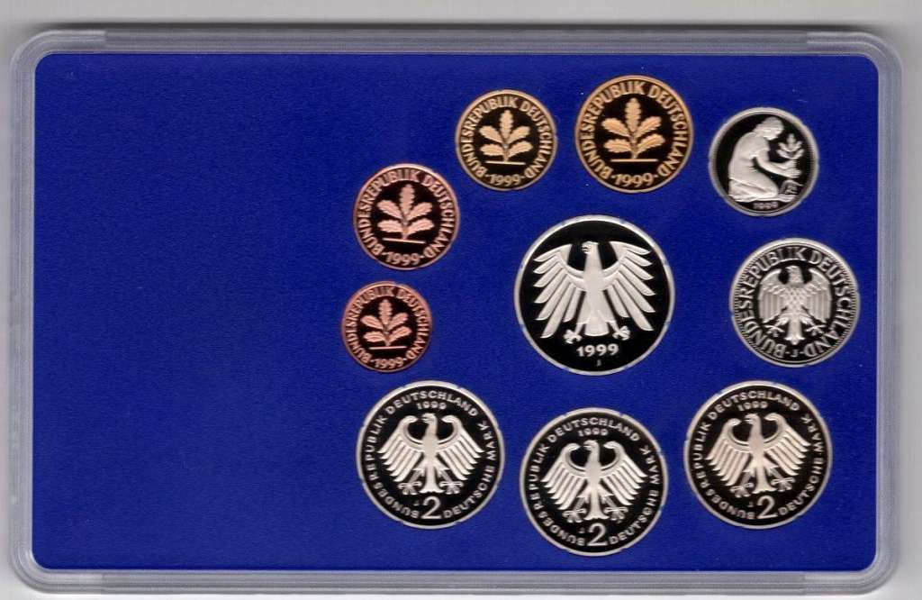 (1999j, 10м) Набор монет Германия (ФРГ) 1999 год   PROOF