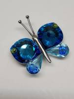 Статуэтка фигурка Бабочка голубая на магните чешский хрусталь Preciosa новая в оригинальной упаковке