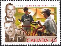 (№1997-1614) Марка из набора Канада 1997 год "Отель JW ampamp дя векселя основателей канадской шины"