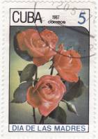 (1987-022) Марка Куба "Розы"    Цветы II Θ