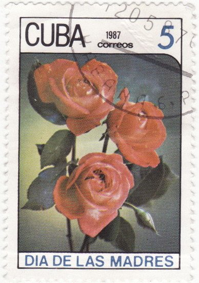 (1987-022) Марка Куба &quot;Розы&quot;    Цветы II Θ