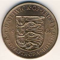 (1964) Монета Остров Джерси 1964 год 1/12 шиллинга "Елизавета II"  Медь Медь  UNC