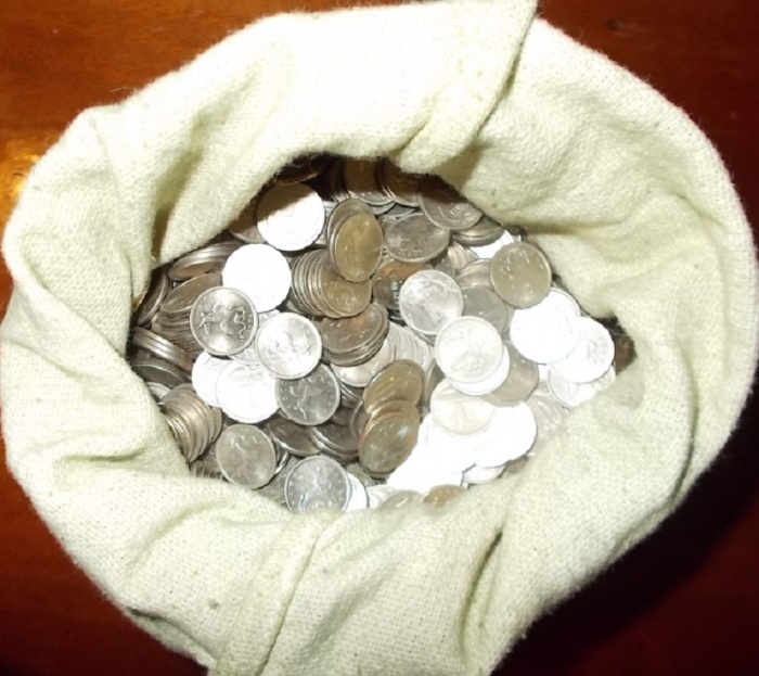 2007спмд 4000 штук Мешок монет Россия 2007 год 1 копейка  Медь-Никель  XF