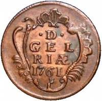 (№1758km93) Монета Нидерланды 1758 год 1 Duit (1/8 Stuyver)