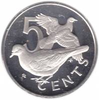 (1977) Монета Британские Виргинские острова 1977 год 5 центов "Птицы"  Серебро Ag 925 Серебро Ag 925