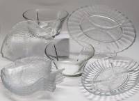 Блюда для рыбы 6 шт Салатнки 2 шт Менажницы овал 2 шт стекло набор новой сервировочной посуды