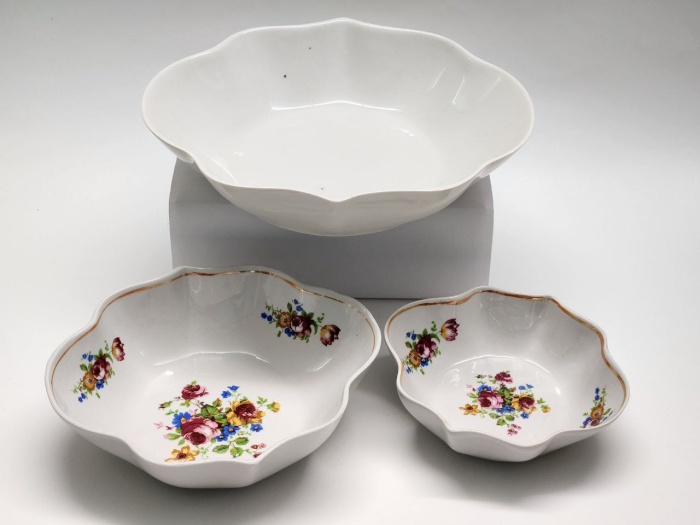 Салатники фигурные 3 шт фарфор СССР винтаж