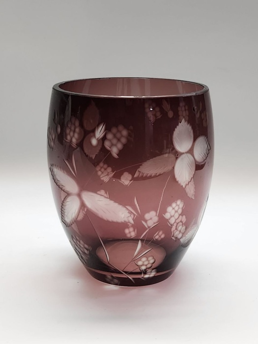 Ваза цветное стекло алмазная резка СССР