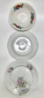 Тарелки десертные рельефные с цветами 5 шт + пиала, фарфор