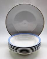 Блюдо большое круглое СССР и тарелки суповые ЗИК Конаково 7 штук
