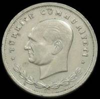 (№1934km860.2) Монета Турция 1934 год 100 Kuruş (1 Лира - Низкая Звезда)