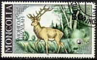 (1985-009) Марка Монголия "Самец"    Благородный олень II O