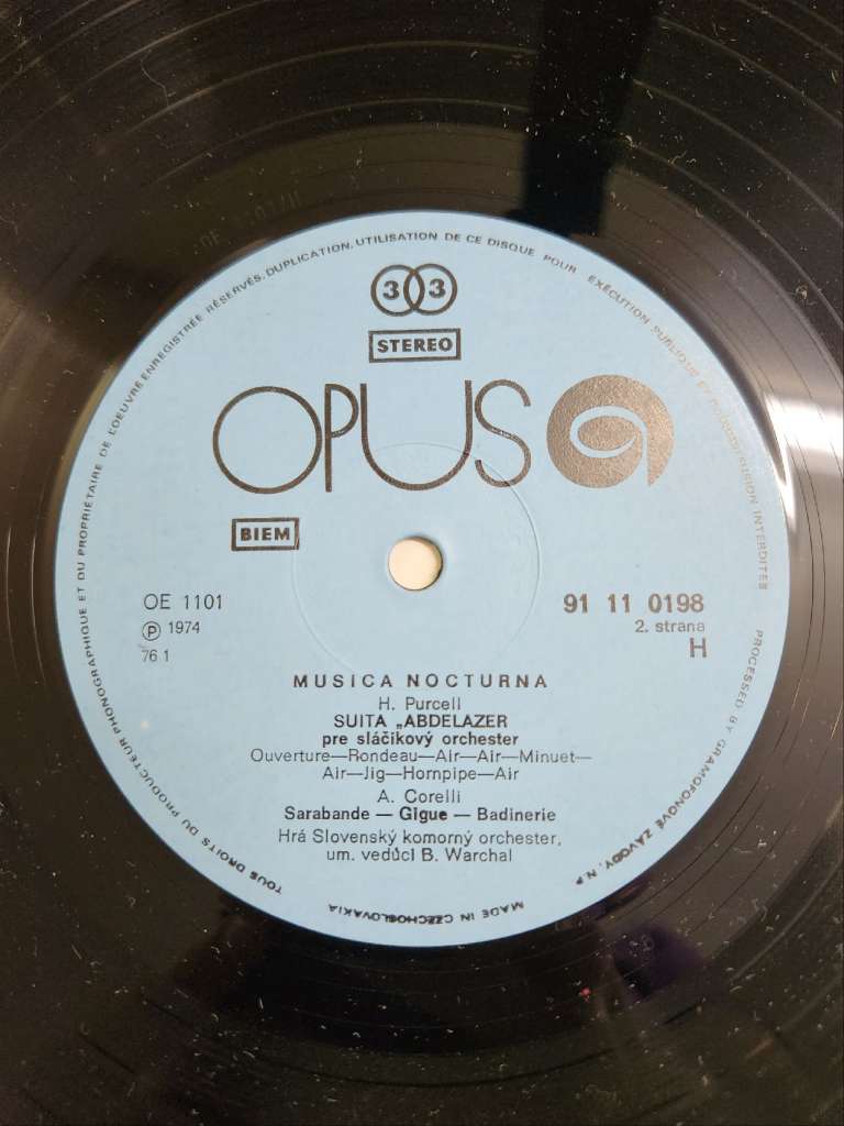 Пластинка виниловая , Musica nocturna Opus 300 мм. Very good