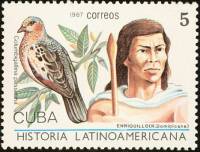 (1987-055) Марка Куба "Энрикильо, Доминиканская Республика"    История Латинской Америки III O