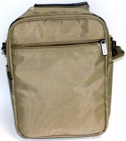 Сумка "Tekstil" мужская с ручкой и ремнем, Ткань, Светло-коричневая, 2 больших отделения с отсеками