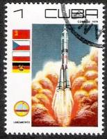 (1979-022) Марка Куба "Старт ракеты"    День космонавтики III Θ
