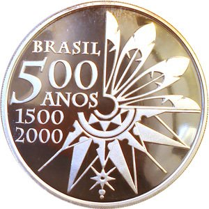  Монета Бразилия 2000 год 50     Биметалл (Серебро - Ниобиум)  UNC