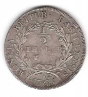 (№1765km168(basel)) Монета Швейцария 1765 год frac12; Thaler