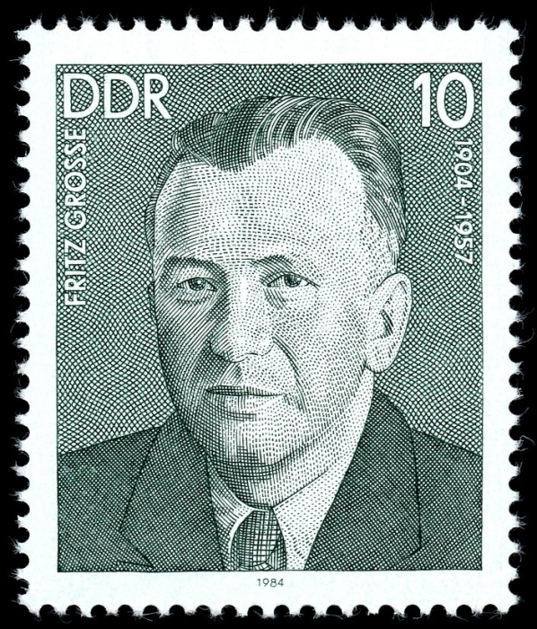 (1984-003) Марка Германия (ГДР) &quot;Фриц Гроссе&quot;    Известные личности III O