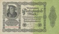 (1922) Банкнота Германия 1922 год 50 000 марок "Белый фон" 3-й выпуск  UNC