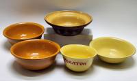 Салатники миски тарелки-супницы обливная керамика 5 штук 