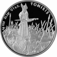 (2010) Монета Казахстан 2010 год 100 тенге "Томирис"  Позолота Серебро Ag 925  PROOF