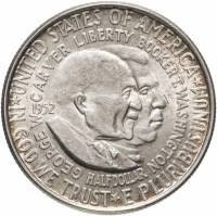 (1952) Монета США 1952 год 50 центов   Джордж В. Карвер и Букер Т. Вашингтон Серебро Ag 900  UNC