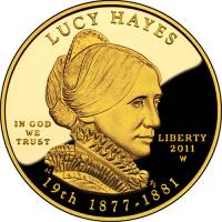 (020w) Монета США 2011 год 10 долларов "Люси Хейз" 2011 год  PROOF
