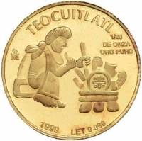 () Монета Мексика 2000 год 1/20 унции ""  Биметалл (Платина - Золото)  UNC