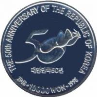 () Монета Южная Корея 1998 год 10000  ""   Биметалл (Серебро - Ниобиум)  AU