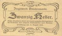 (№1920) Банкнота Австрия 1920 год "20 Heller"
