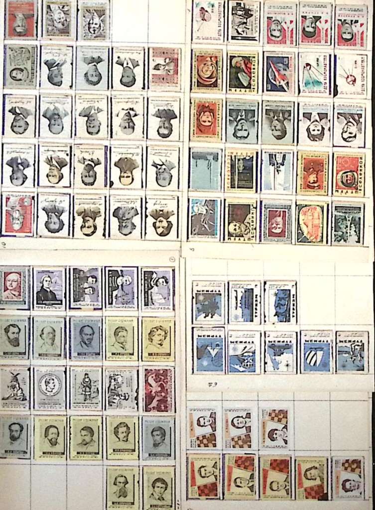 Набор спичечных этикеток, разные темы (17 альбомных листов)