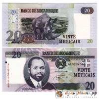 Банкнота Мозамбик 2006 год 20 метикалов Самора Машел   UNC