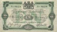 (,) Банкнота Швеция 1875 год 1 крон    UNC