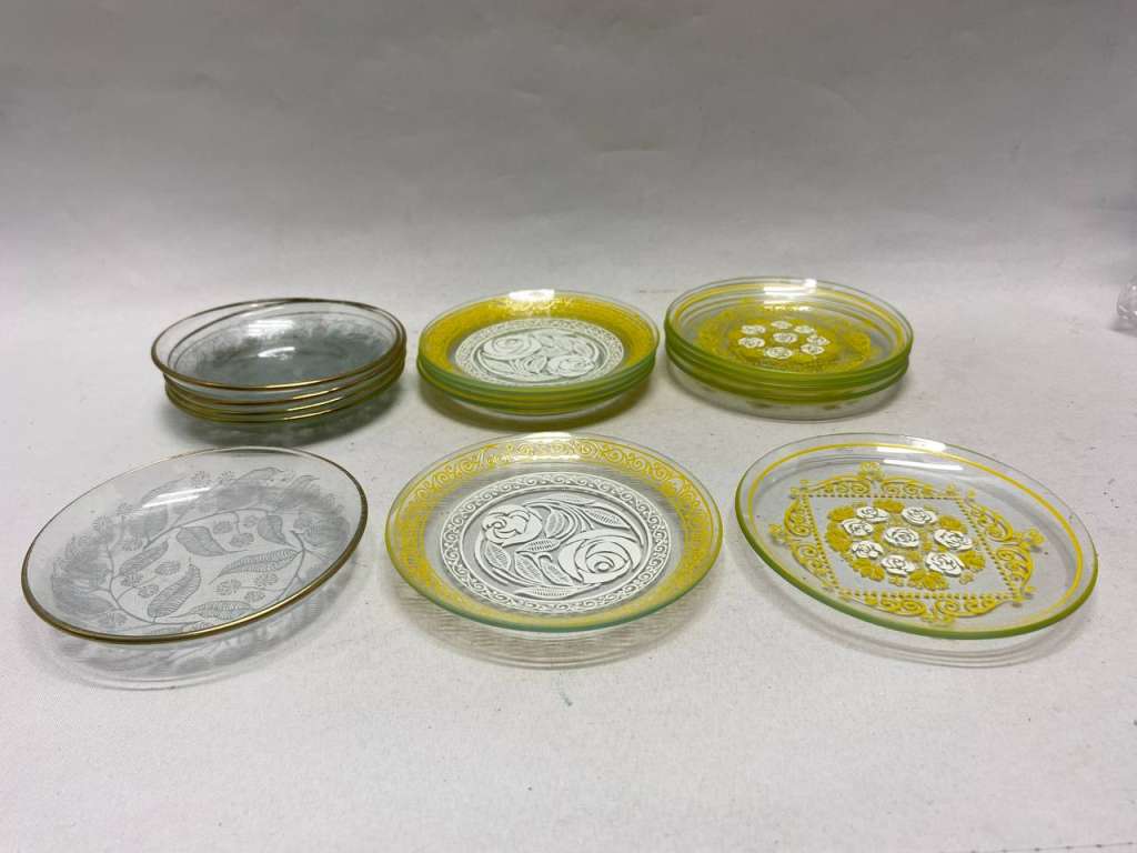 Блюдце стекло с рисунком 15 шт