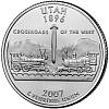 045p Монета США 2007 год 25 центов Юта  Медь-Никель  UNC