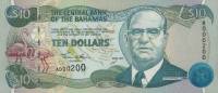 Банкнота Багамские острова Багамы 2000 год 10 ,    UNC