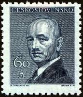 (1946-026) Марка Чехословакия "Э. Бенеш (Темно-синяя)"    Президент Бенеш (Стандартный выпуск) II Θ