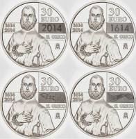 (№2014km1307) Монета Испания 2014 год 30 Euro (Четвертое столетие Эль Греко)