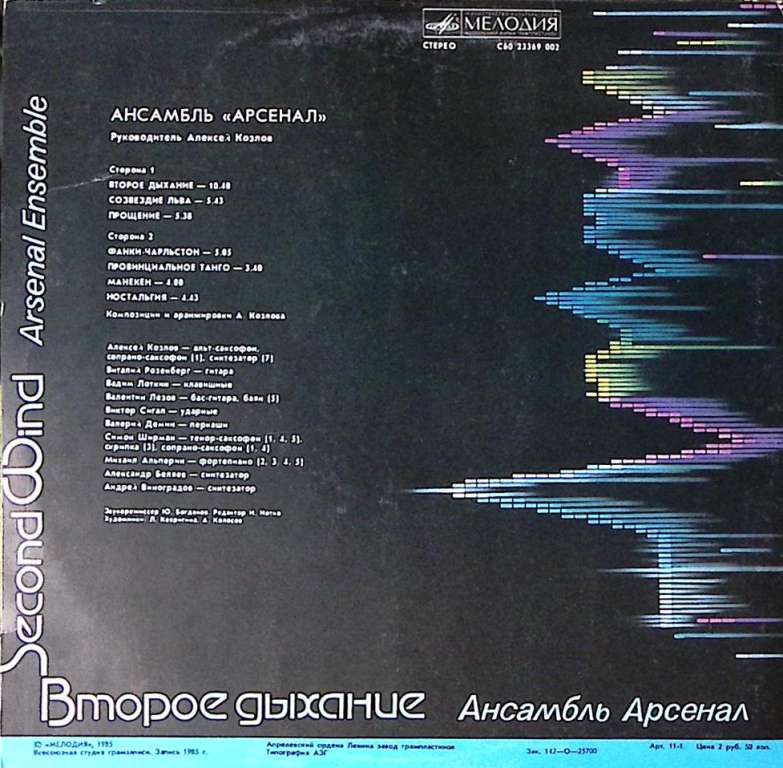 Пластинка виниловая Ансамбль Арсенал Второе дыхание Мелодия 300 мм. Excellent