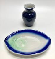 Керамическая ваза + блюдо овальное