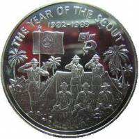 () Монета Либерия 1983 год 20  ""   Биметалл (Серебро - Ниобиум)  UNC