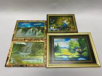 Картина сувенирная металлографика 4 шт (состояние на фото)