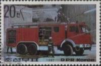 (1987-028) Марка Северная Корея "Пожарная машина Бенц"   Пожарные машины III Θ