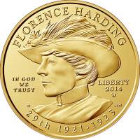 (031w) Монета США 2014 год 10 долларов "Флоренс Гардинг" 2014 год  PROOF