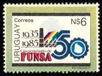 (№1985-1710) Марка Уругвай 1985 год "FUNSA 50-х летию", Гашеная