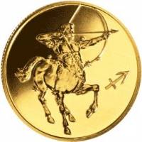 (043 спмд) Монета Россия 2003 год 50 рублей "Стрелец"  Золото Au 999  UNC
