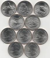 2014 5 монет 25 центов монетный двор P Набор США Парки  UNC